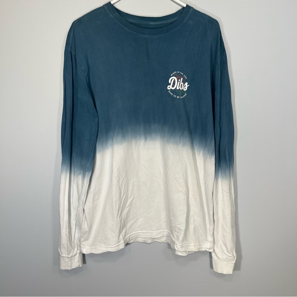 Dibs Shirt Mens Extra Large Blue White Dare To Be Different Made in USA Casual